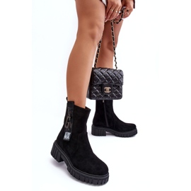 Bottes de femmes en daim noir le noir 5