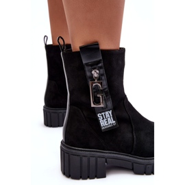 Bottes de femmes en daim noir le noir 4