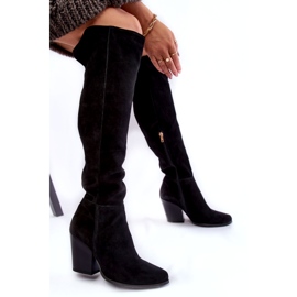 Lewski Shoes Cuissardes Femme Daim Lewski 2833 Noir 4