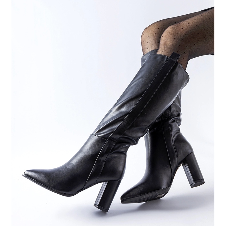 Bottines à enfiler classiques noires à talon Palma 1