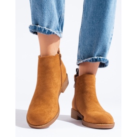 Bottines Chelsea femme Shelovet en daim camel brun 2