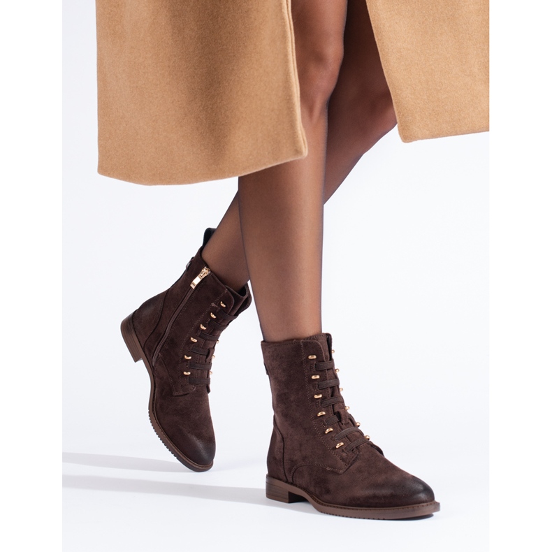 Baggies femme en daim marron Shelovet brun 1