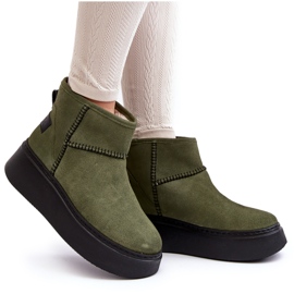 Bottes de neige en daim pour femmes Maciejka 06257-24 Olive vert 8