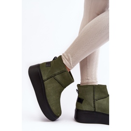 Bottes de neige en daim pour femmes Maciejka 06257-24 Olive vert 3
