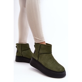 Bottes de neige en daim pour femmes Maciejka 06257-24 Olive vert 4