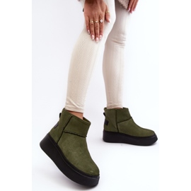 Bottes de neige en daim pour femmes Maciejka 06257-24 Olive vert 5