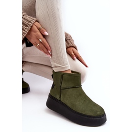 Bottes de neige en daim pour femmes Maciejka 06257-24 Olive vert 7
