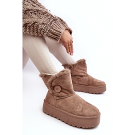 Bottes de neige à plateforme avec fourrure pour femme, beige Vikas 2 Bottes de neige à plateforme avec fourrure pour femme, beige Vikas 2