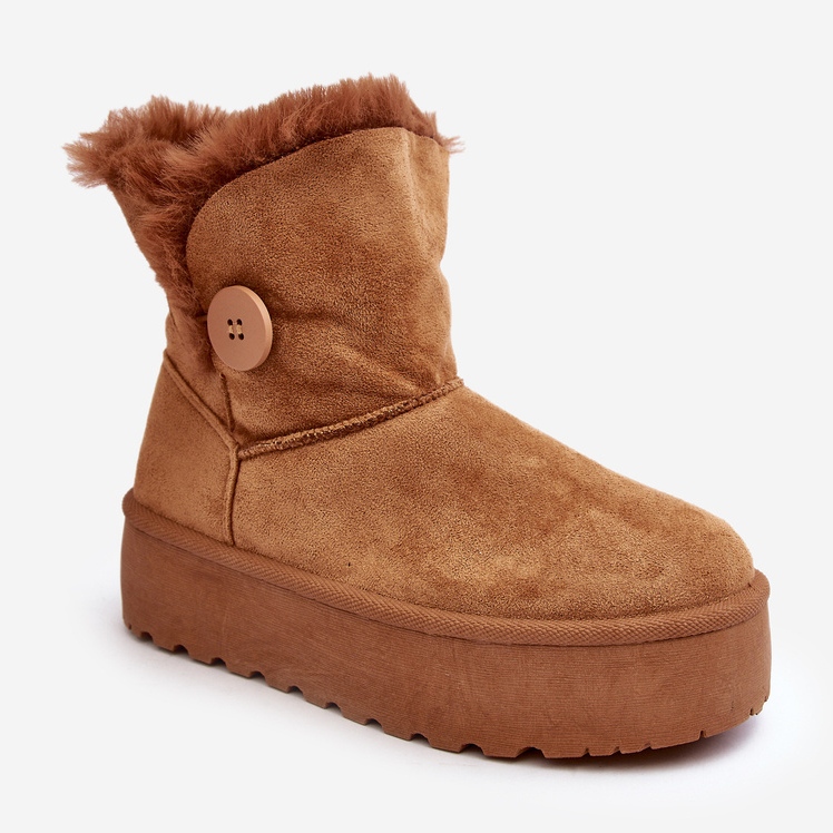 Bottes de neige à plateforme pour femmes avec fourrure Camel Vikas brun 1