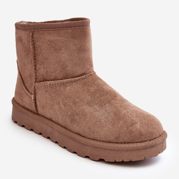 Bottes de neige isolées en daim pour femmes Beige Nanga 1