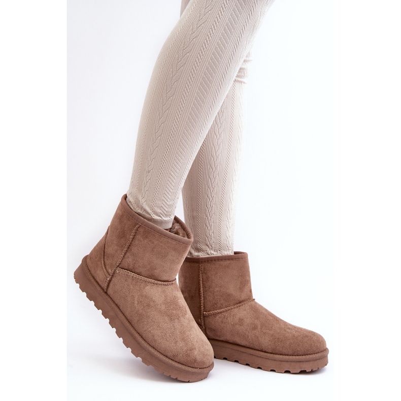 Bottes de neige isolées en daim pour femmes Beige Nanga 2