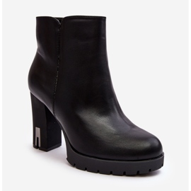 Bottines à talons hauts avec fermeture éclair pour femme, noir Rasoda le noir 1