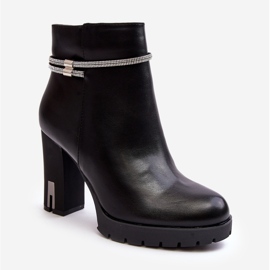 Bottines pour femmes avec décoration, noir Carolla le noir 1