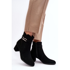Bottines à talon bas pour femme avec décoration noir Numissa 2