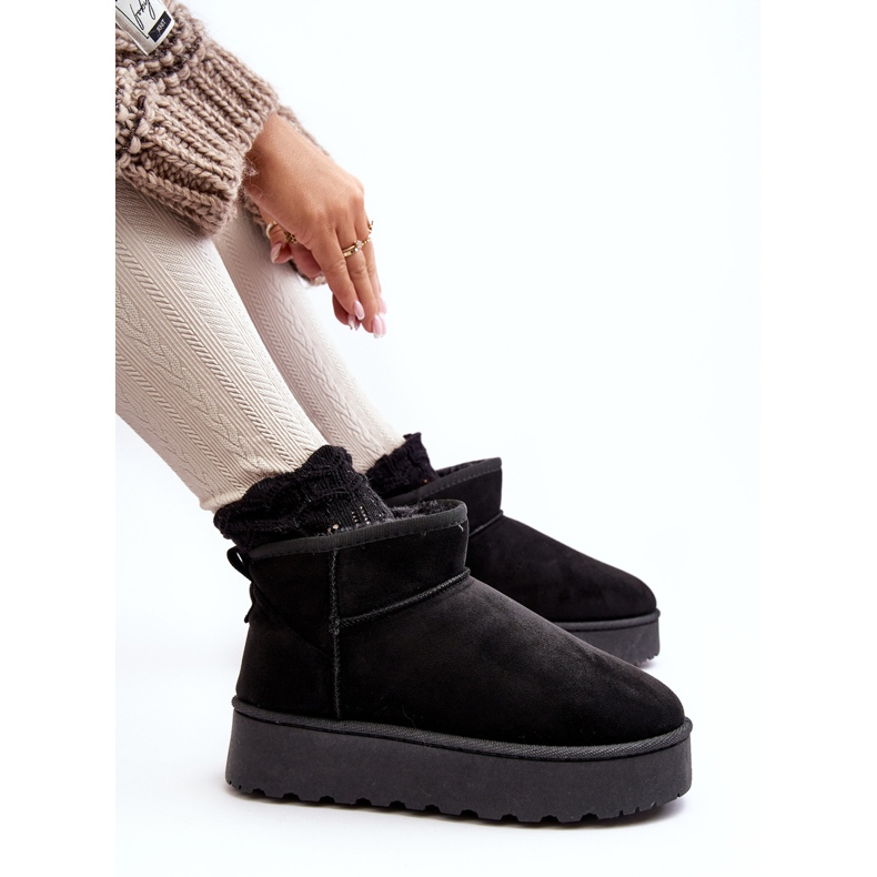 Bottes de neige à plateforme avec doublure en fourrure pour femmes, noir Xamella le noir 1