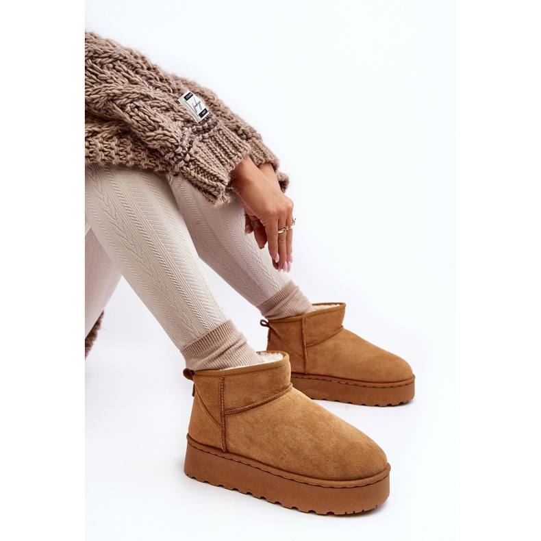 Bottes de neige à plateforme pour femmes isolées avec fourrure Camel Xamella brun 1
