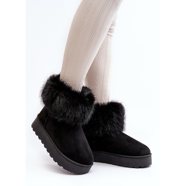Bottes De Neige Plateforme Femme Avec Fourrure Noir Mancy 2