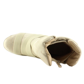 Baskets à bandes caoutchouc F-215 Beige 2