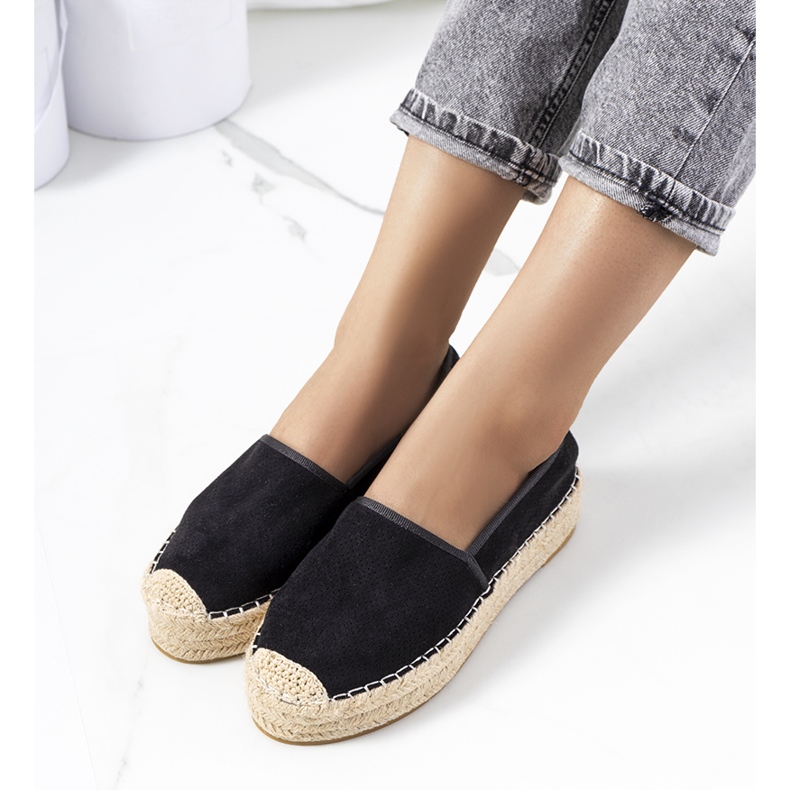 Espadrilles ajourées Capelle noires 1