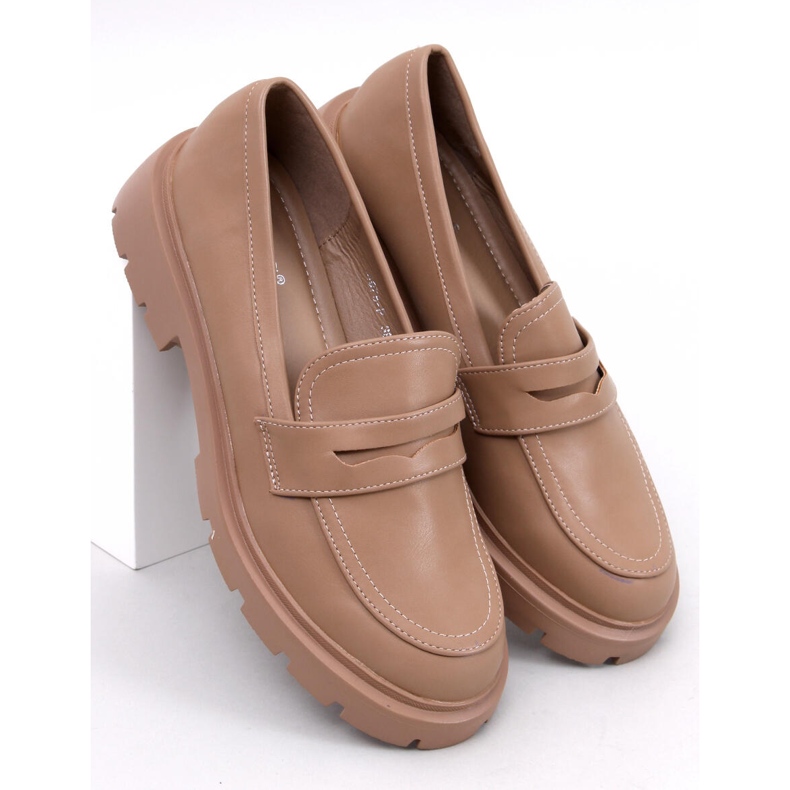Mocassins plateforme Andral kaki beige 1
