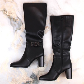 Bottes noires isolées pour femmes de Sergio Leone KZ103 1