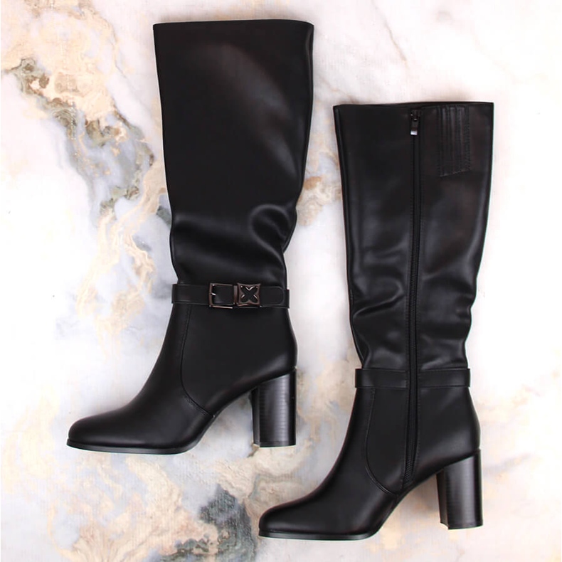 Bottes noires isolées pour femmes de Sergio Leone KZ103 1