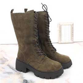 Bottines courtes femme en cuir, isolées kaki T.Sokolski Gs Z23-197 vert 1