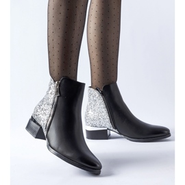 Bottines noires à dos brillant Olindo le noir 1