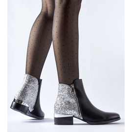 Bottines noires à dos brillant Olindo le noir 2