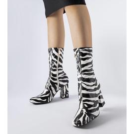 Bottines imitation zèbre Upland le noir 1