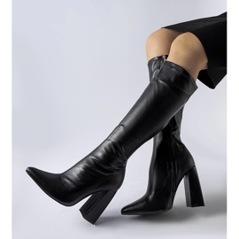 Bottes noires à talons hauts d'Abelino le noir 1