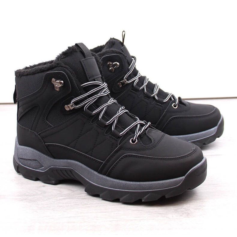 Bottes hautes d'hiver isolées pour hommes, noires 1