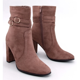 Dianes Bottines à talons en daim kaki brun 1