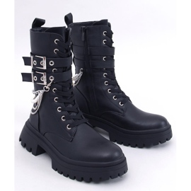 Glance Bottines bovver noires avec chaînes le noir 1