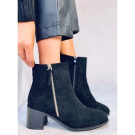 Aguirre Bottines à talons hauts en daim noir le noir 2