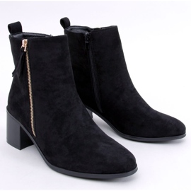 Aguirre Bottines à talons hauts en daim noir 1