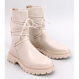 Willet Bottines chaussettes beiges 1