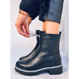 Teah Bottines noires avec zircons cubiques le noir 5