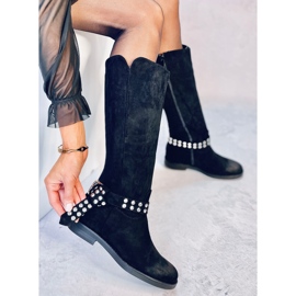 Brews Bottines femme en daim noires le noir 4