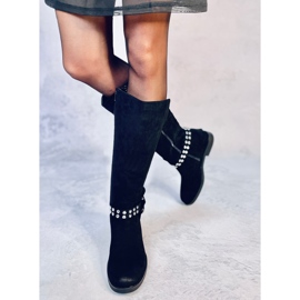 Brews Bottines femme en daim noires le noir 2