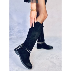 Brews Bottines femme en daim noires le noir 3