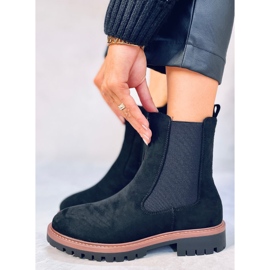 Fuqua Bottines Chelsea en daim noir le noir 2
