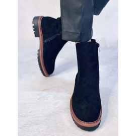 Fuqua Bottines Chelsea en daim noir le noir 4