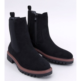 Fuqua Bottines Chelsea en daim noir le noir 1