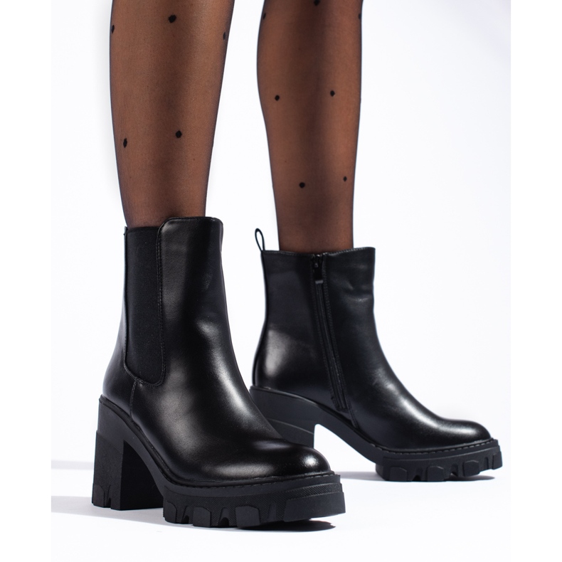 SHELOVET Bottines Chelsea femme noires le noir 1
