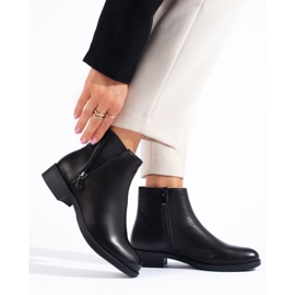 SHELOVET Bottines basses noires classiques avec fermeture éclair décorative le noir 1