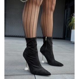 Bottines noires Ferguson à talon décoratif le noir 1