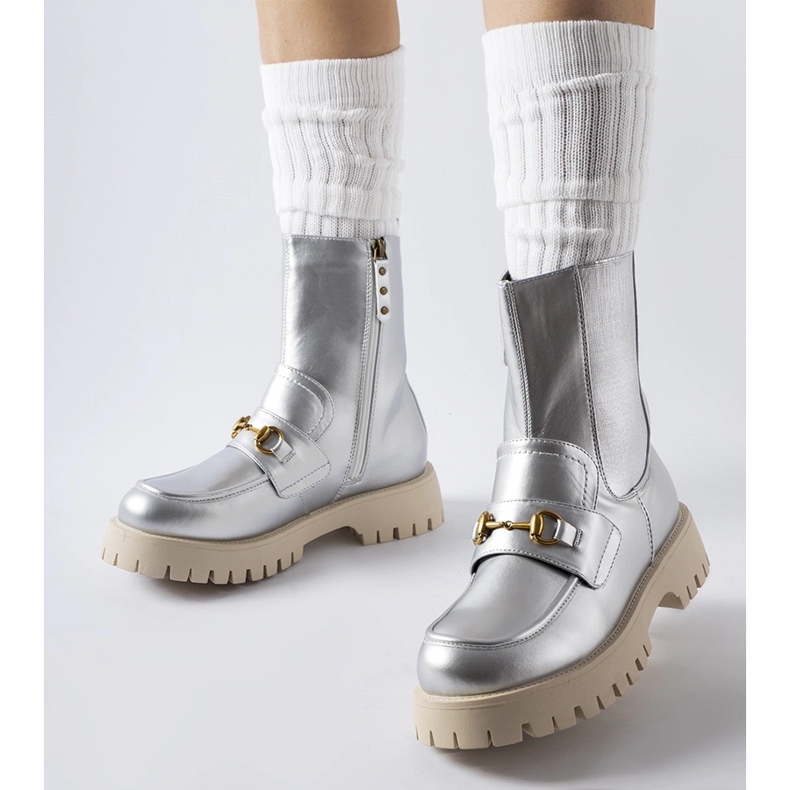 Bottines Overlook isolées argentées 1