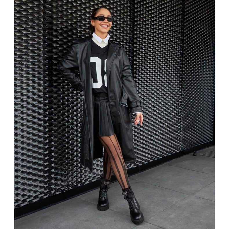 Bottes isolées en cuir noir Karino le noir 1