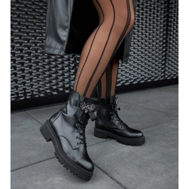 Bottes isolées en cuir noir Karino 2